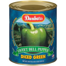 Dunbar Diced Green Sweet Bell Peppers - 102 oz