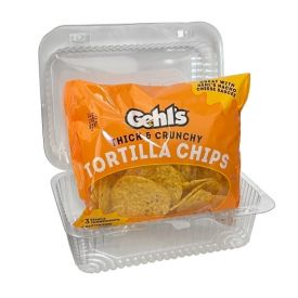 Gehl's Individual Nacho Tortilla Chips with Plastic Clamshell Container 3oz