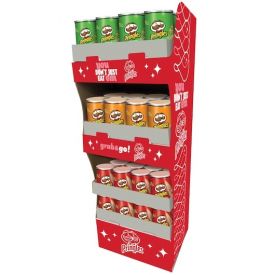 Pringles 3 Flavors Crisps w/Display Case 2.3oz