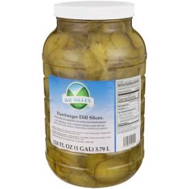 Bay Valley Hamburger Dill Pickle Slices 128oz.