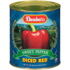Dunbar Diced Sweet Red Bell Peppers - 102oz