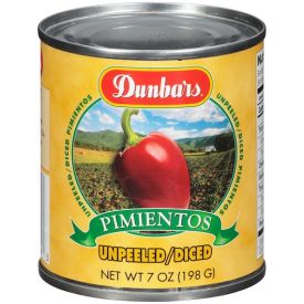 Dunbar Unpeeled/Diced Pimientos 7oz