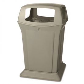 Rubbermaid® Commercial Ranger Fire-Safe Container, Square, 45 gal, Beige