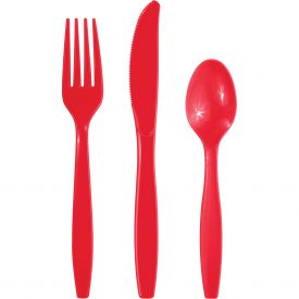 ASSORTED CUTLERY 12/24CT BOX CLASSIC RED