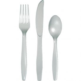 ASSORTED CUTLERY 12/24CT PRM SHIMMERING SILVER
