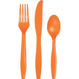 ASSORTED CUTLERY 12/24CT PRM SUNKISSED ORANGE