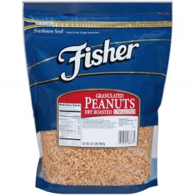 Fisher Dry Roasted Granulated Peanuts No Salt 32oz.