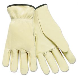 MCR™ Safety Full Leather Cow Grain Driver Gloves, Tan, Large