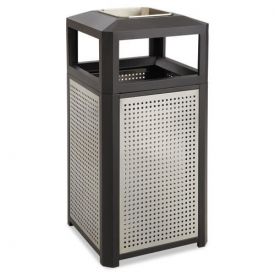 Safco® Ashtray-Top Evos Series Steel Waste Container, 38gal, Black