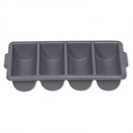 Rubbermaid® Commercial Cutlery Bin, Four Compartments, Gray