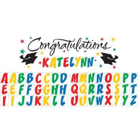  Graduation Giant Party Banner, w/ Stickers