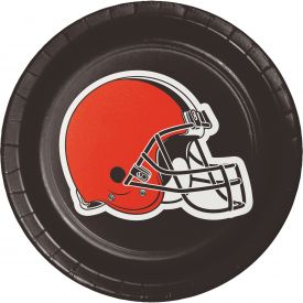 NFL CLEVELAND BROWNS STURDY STYLE PAPER DINNER PLATES 12/8CT 9