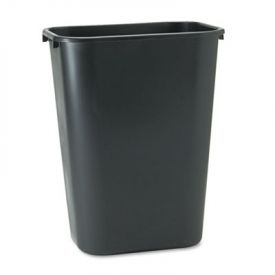 Rubbermaid® Commercial Deskside Plastic Wastebasket, Rect, 10 gal, Black